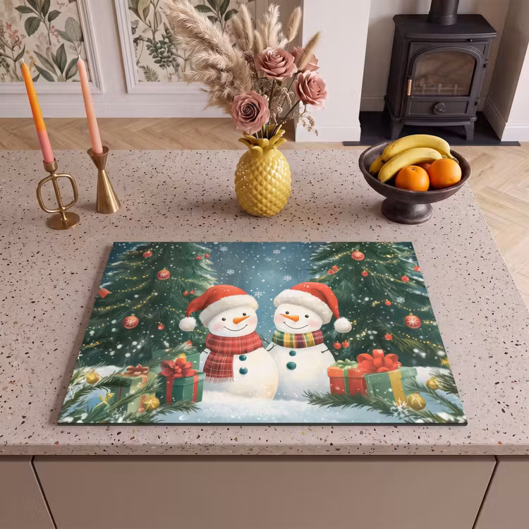 Inductie beschermer - Sneeuwpop - Kerstsneeuw - Groen - Rood — 2