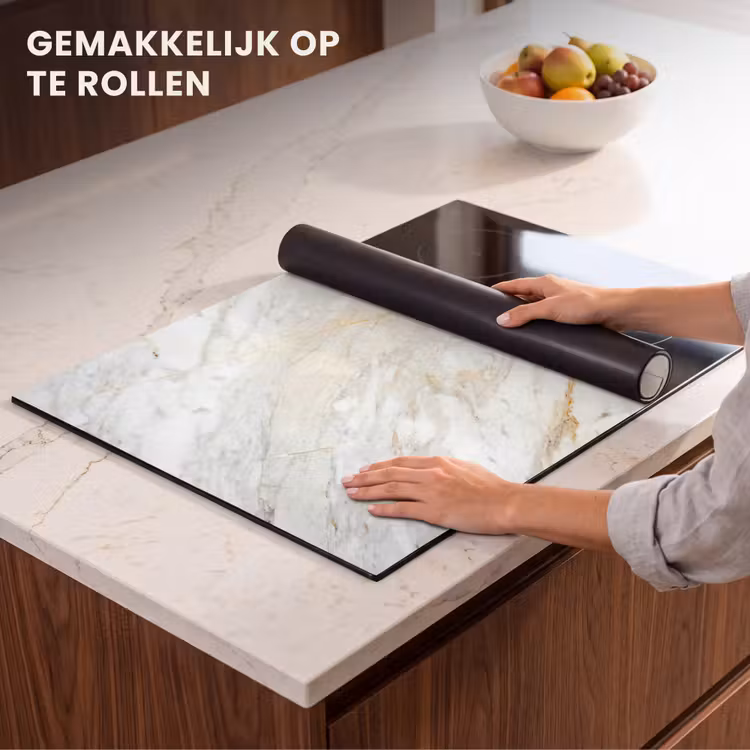 Inductie beschermer - Zwart-wit foto van marmer — 7