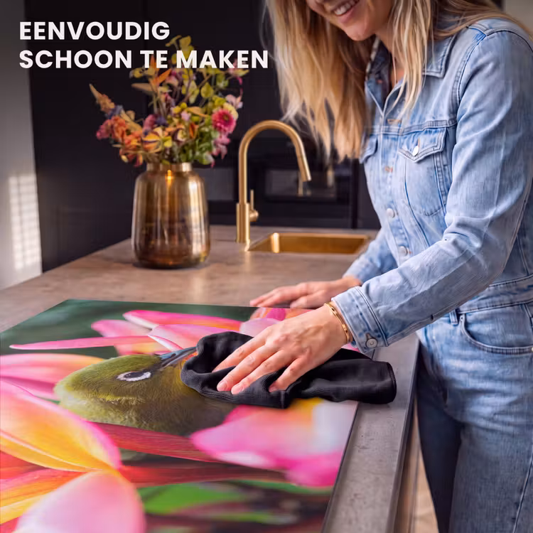 Inductie beschermer - Tropische vogel tussen roze bloem — 6