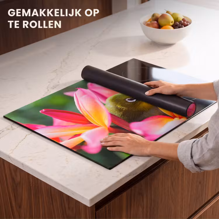 Inductie beschermer - Tropische vogel tussen roze bloem — 7