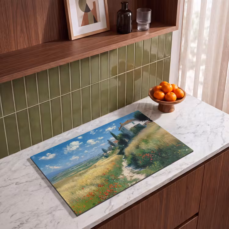 Inductie beschermer - Zandpad - Huis - Bomen - Grasveld — 8