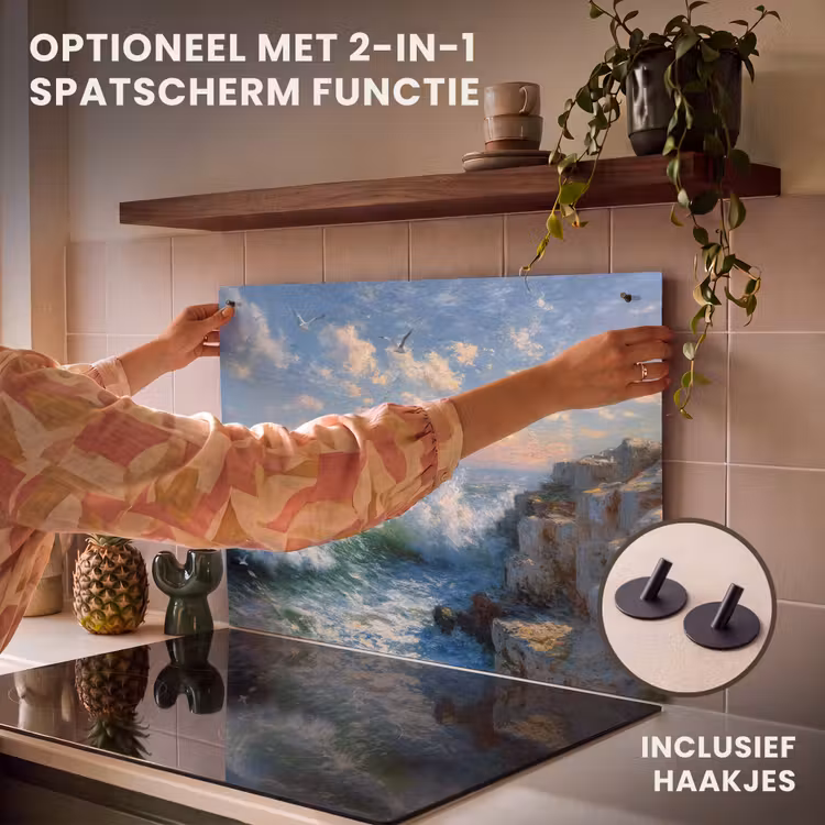 Inductie beschermer - Zee - Golven - Rotsen - Meeuwen — 10