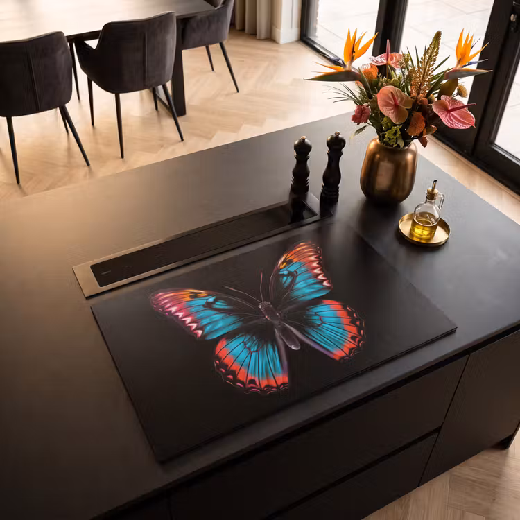 Inductie beschermer - Vlinder - Kleuren - Dier - Zwart — 5
