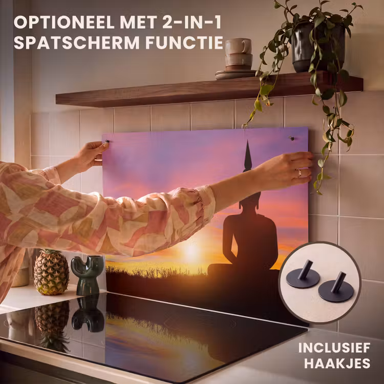 Inductie beschermer - Zonsondergang - Horizon - Boeddha beeld - Buddha - Silhouette — 10