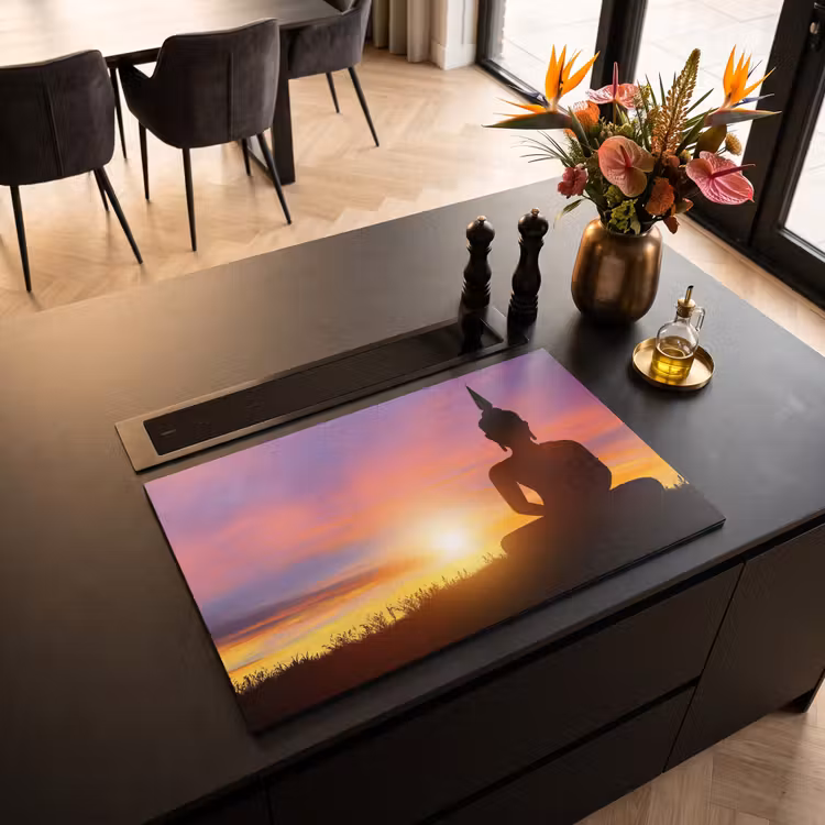 Inductie beschermer - Zonsondergang - Horizon - Boeddha beeld - Buddha - Silhouette — 5
