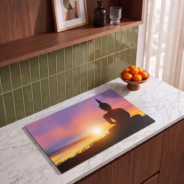 Inductie beschermer - Zonsondergang - Horizon - Boeddha beeld - Buddha - Silhouette — 8