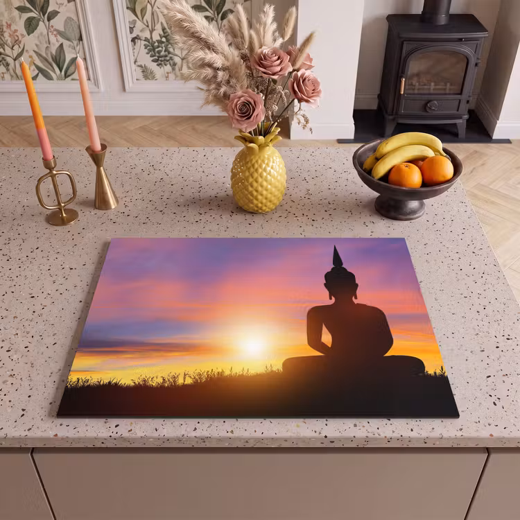 Inductie beschermer - Zonsondergang - Horizon - Boeddha beeld - Buddha - Silhouette — 2