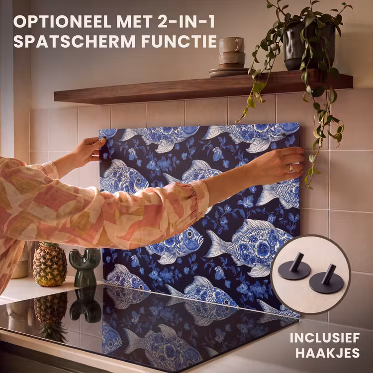 Inductie beschermer - Vissen - Bloemen - Blauw — 10