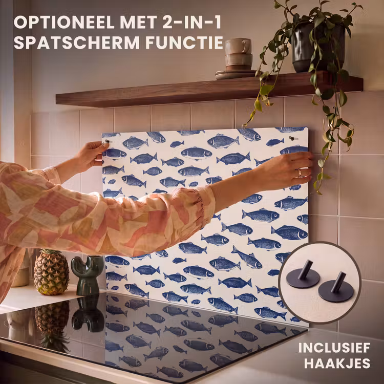 Inductie beschermer - Vissen - Patroon - Blauw - Wit — 10