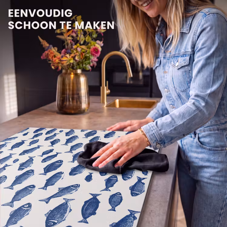 Inductie beschermer - Vissen - Patroon - Blauw - Wit — 6