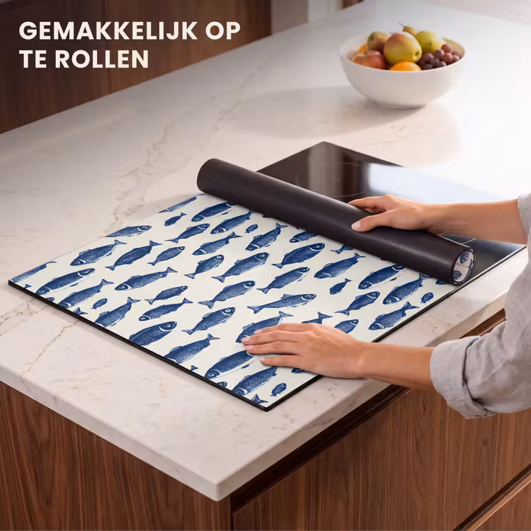 Inductie beschermer - Vissen - Patroon - Blauw - Wit — 7