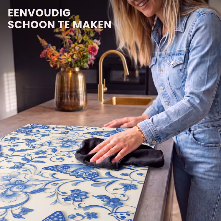 Inductie beschermer - Vlinders - Bloemen - Blauw - Botanisch — 6