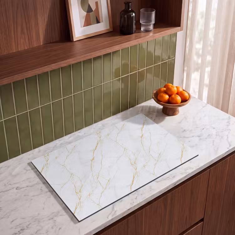 Inductie beschermer - Wit - Marmer - Goud - Luxueus — 8