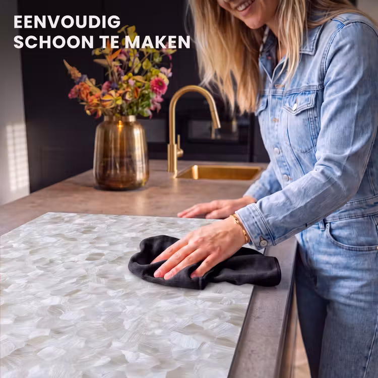 Inductie beschermer - Wit - Penseelstreken - Reliëfeffect — 6