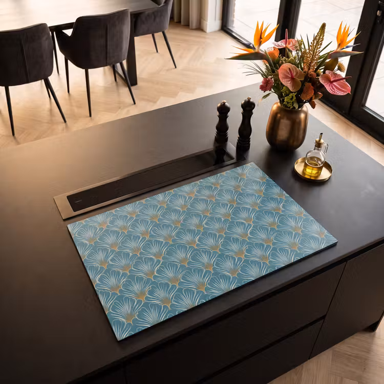 Inductie beschermer - Symmetrisch - Patroon - Blauw — 5