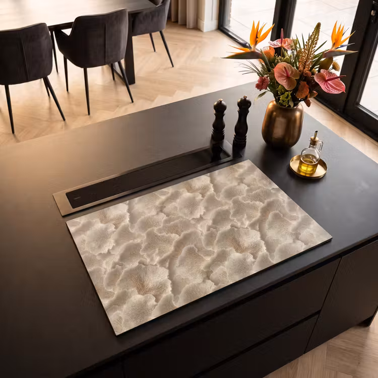 Inductie beschermer - Waaierstructuren - Beige - Vezeltextuur — 5