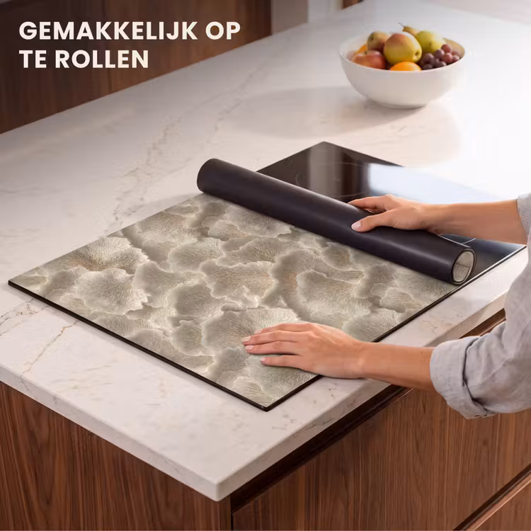 Inductie beschermer - Waaierstructuren - Beige - Vezeltextuur — 7