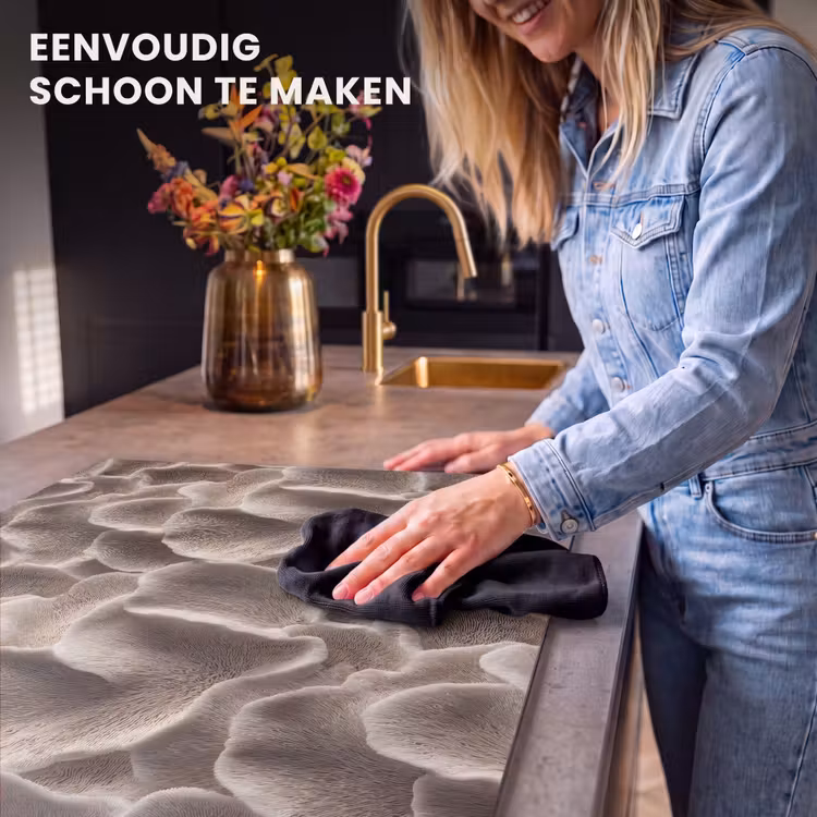 Inductie beschermer - Waaiervorm - Beige - Vezel textuur — 6