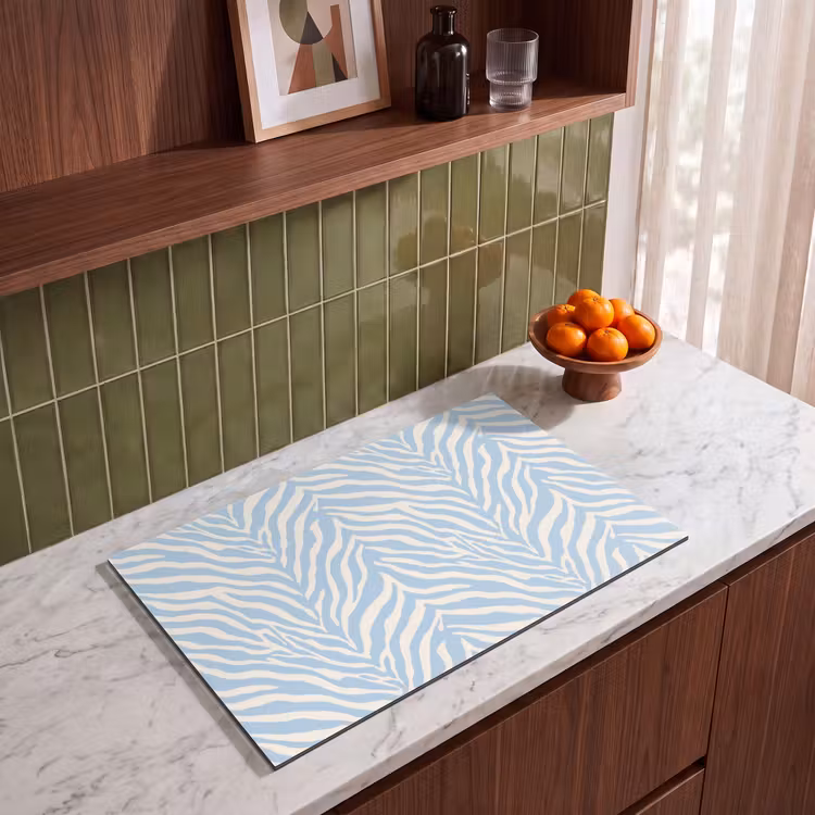 Inductie beschermer - Zebra - Motief - Blauw - Wit — 8
