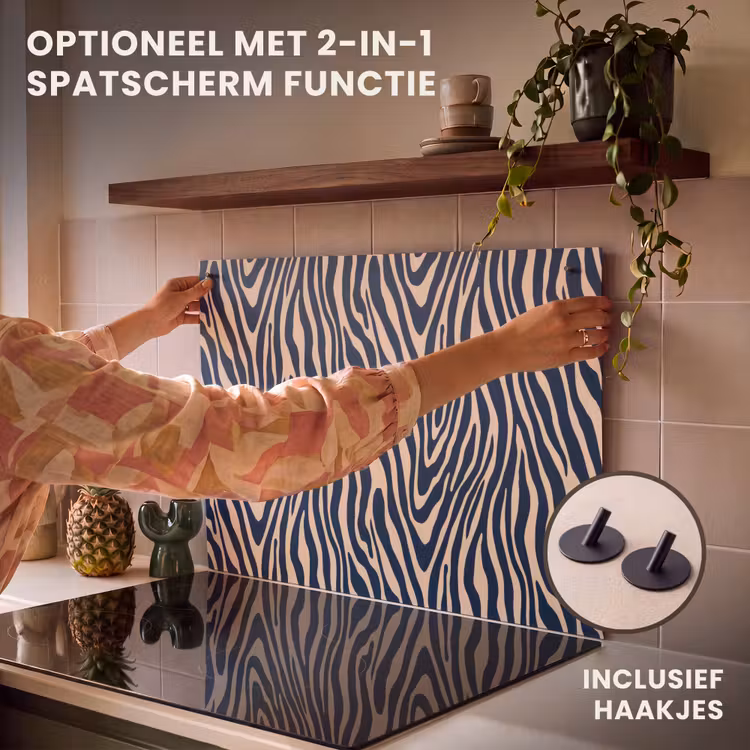 Inductie beschermer - Zebra - Patroon - Blauw - Beige — 10