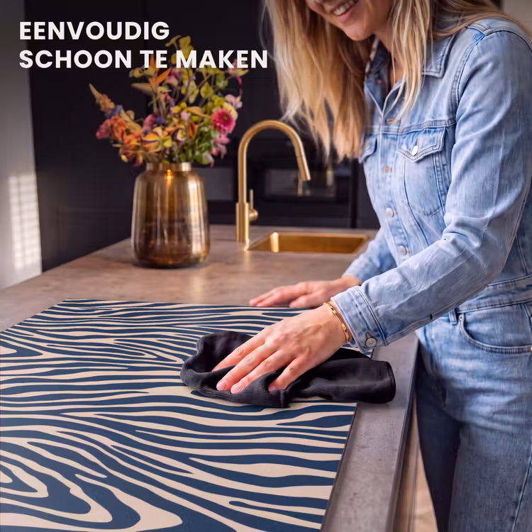 Inductie beschermer - Zebra - Patroon - Blauw - Beige — 6