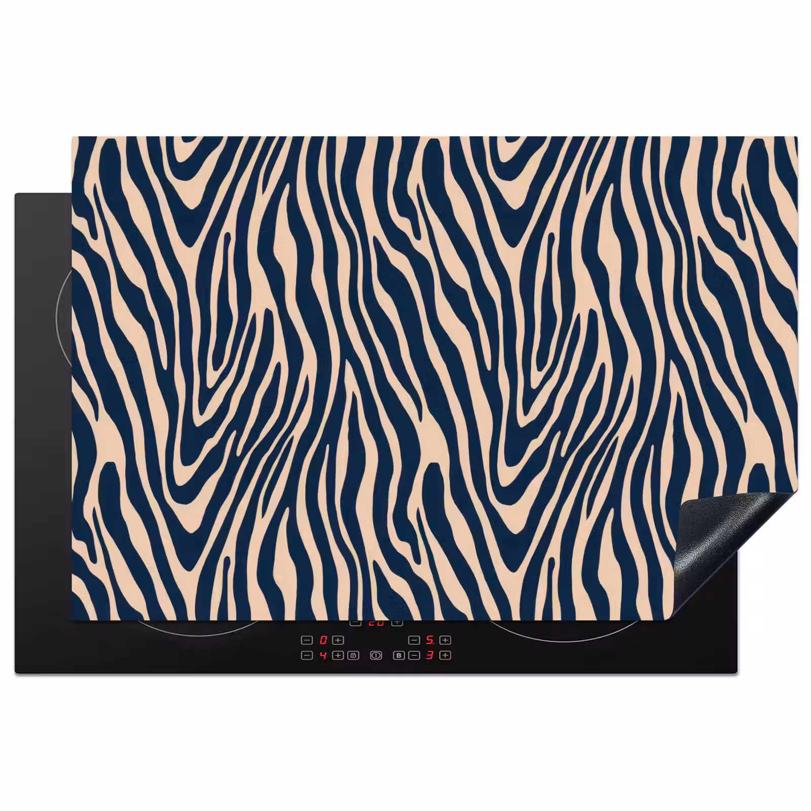 Inductie beschermer - Zebra - Patroon - Blauw - Beige — 1