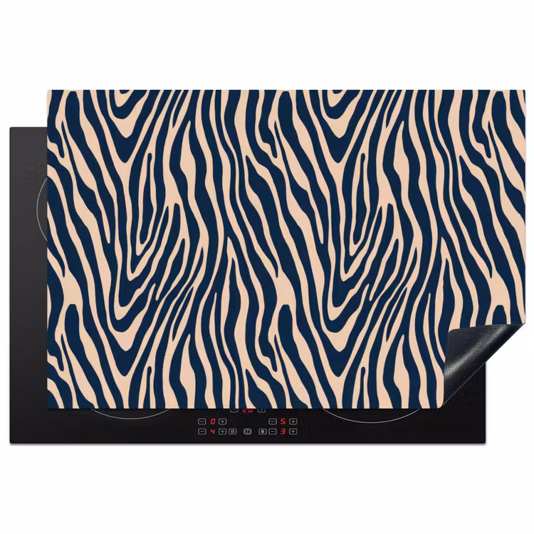 Inductie beschermer - Zebra - Patroon - Blauw - Beige — 1