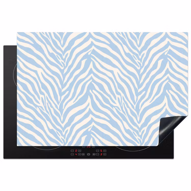 Inductie beschermer - Zebra - Motief - Blauw - Wit — 1