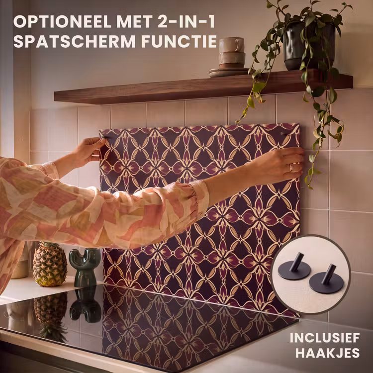 Inductie beschermer - Symmetrisch - Tegel - Burgundy — 10