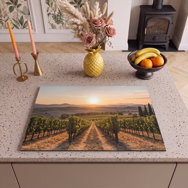 Inductie beschermer - Wijngaard - Zonsondergang - Landschap — 2