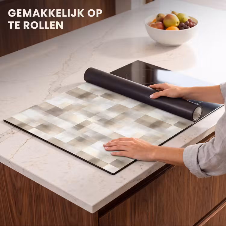 Inductie beschermer - Textuur - Linnen - Beige — 7