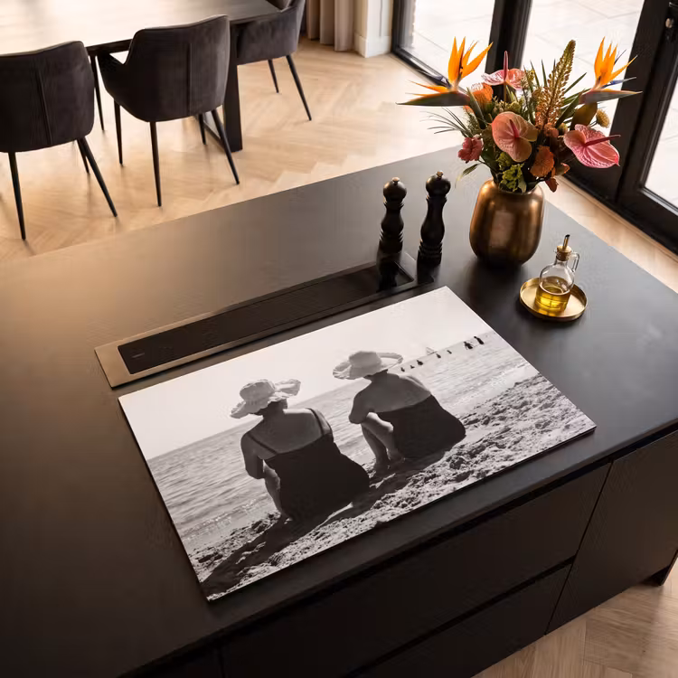 Inductie beschermer - Vrouwen - Zonnehoed - Strand - Zwart - Wit — 5