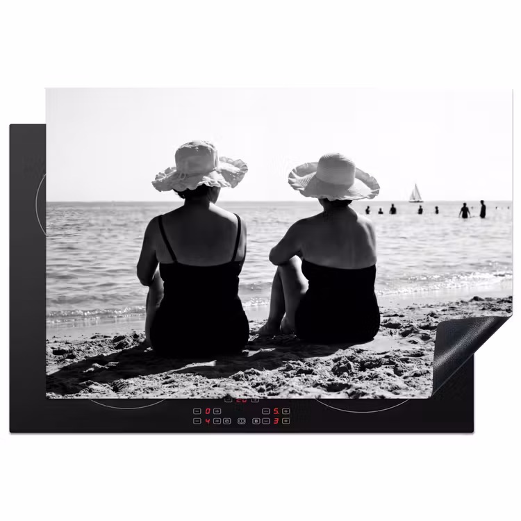 Inductie beschermer - Vrouwen - Zonnehoed - Strand - Zwart - Wit — 1