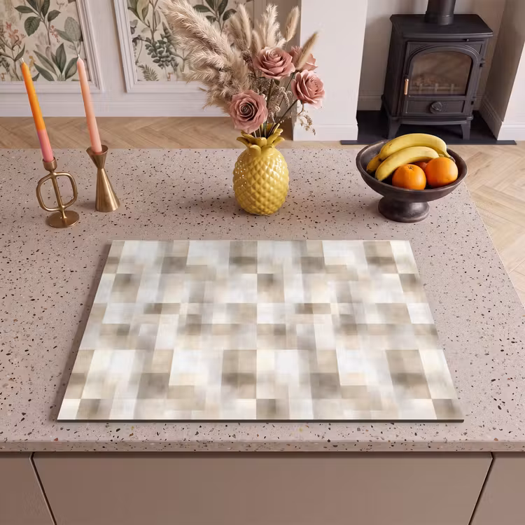 Inductie beschermer - Textuur - Linnen - Beige — 2