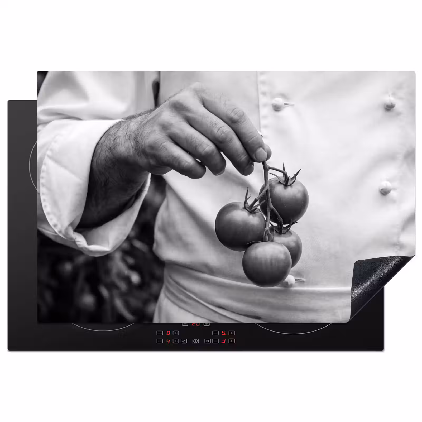 Inductie beschermer - Tomaten - Chef - Zwart - Wit — 1