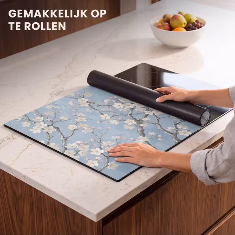 Inductie beschermer - Takken - Kersenbloesem - Blauw — 7