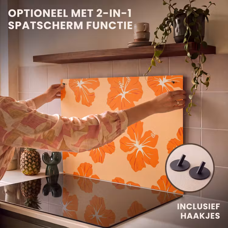 Inductie beschermer - Tropisch - Hibiscus - Oranje — 10