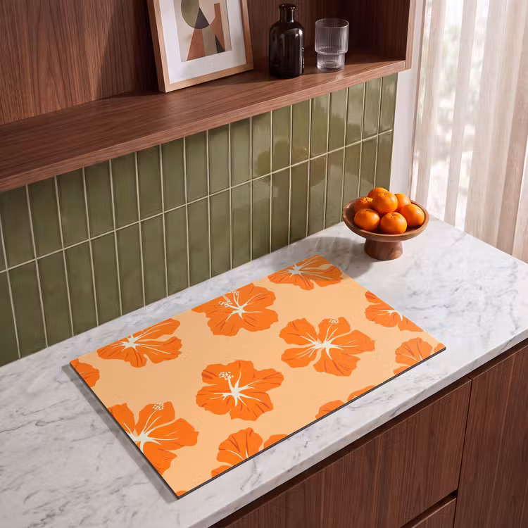 Inductie beschermer - Tropisch - Hibiscus - Oranje — 8