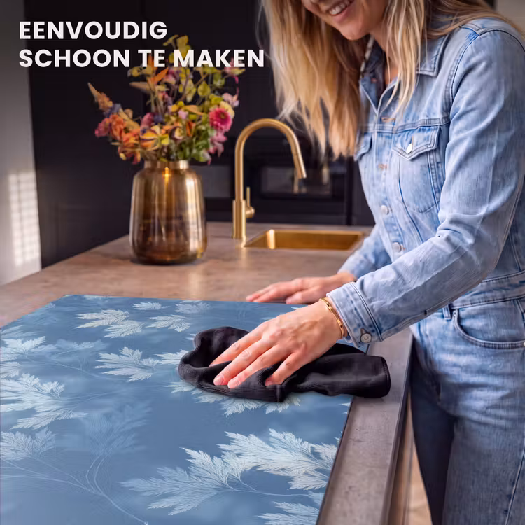Inductie beschermer - Varen - Botanisch - Patroon - Grijsblauw — 6