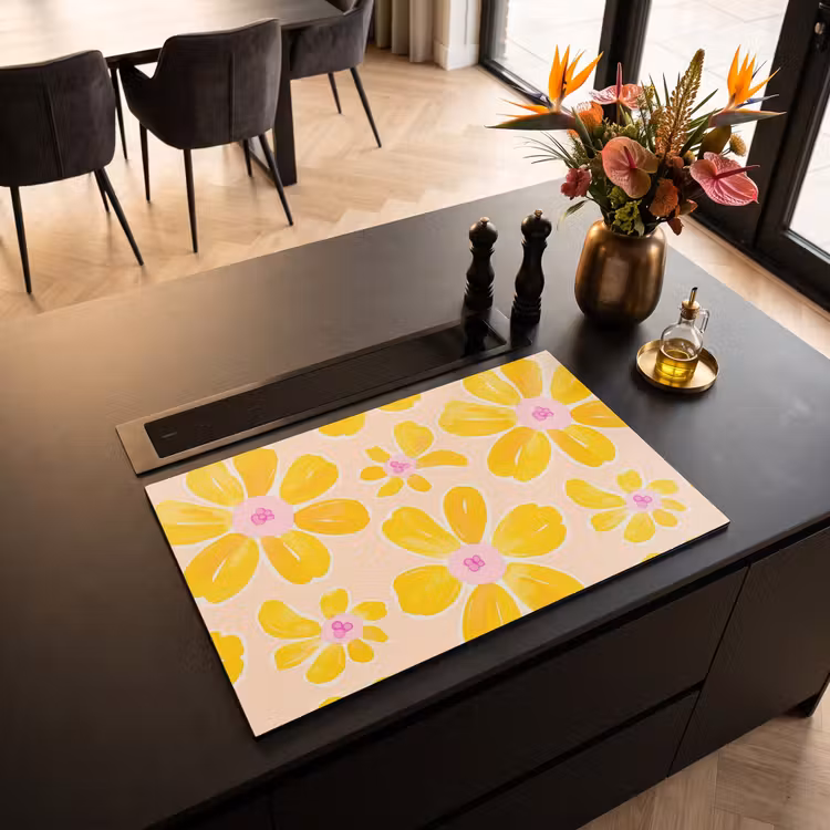 Inductie beschermer - Zomers - Bloemen - Geel — 5