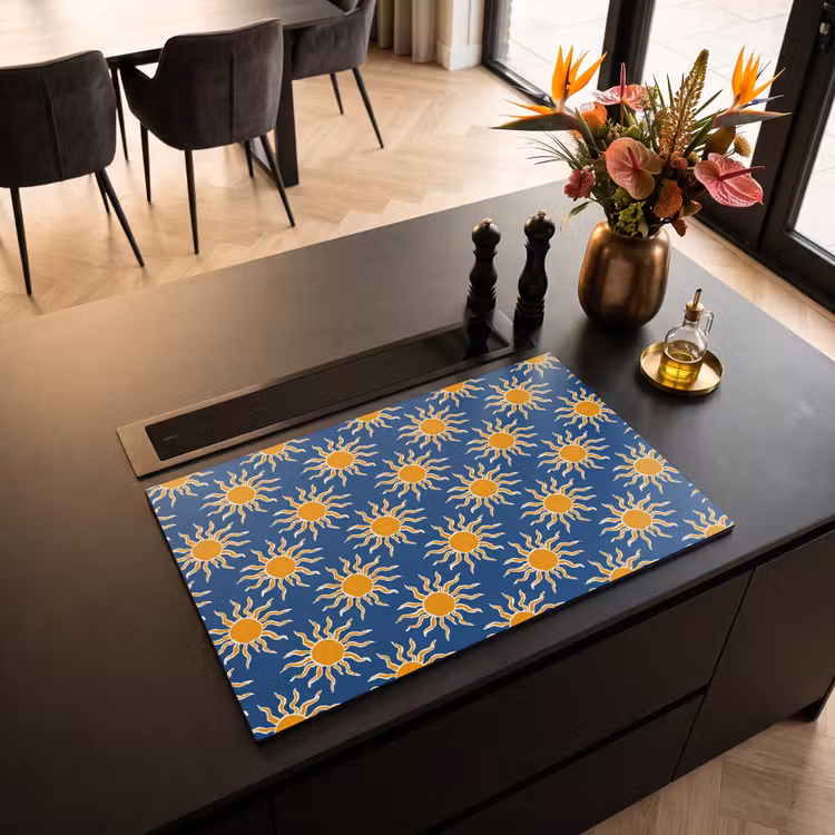 Inductie beschermer - Zon - Patroon - Blauw — 5