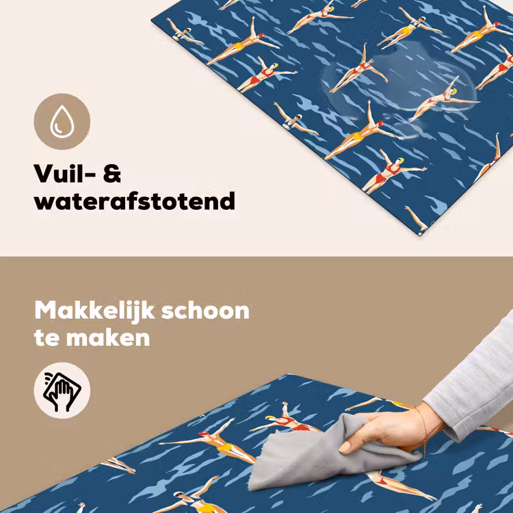 Inductie beschermer - Zwemsters- Retro - Blauw — 6