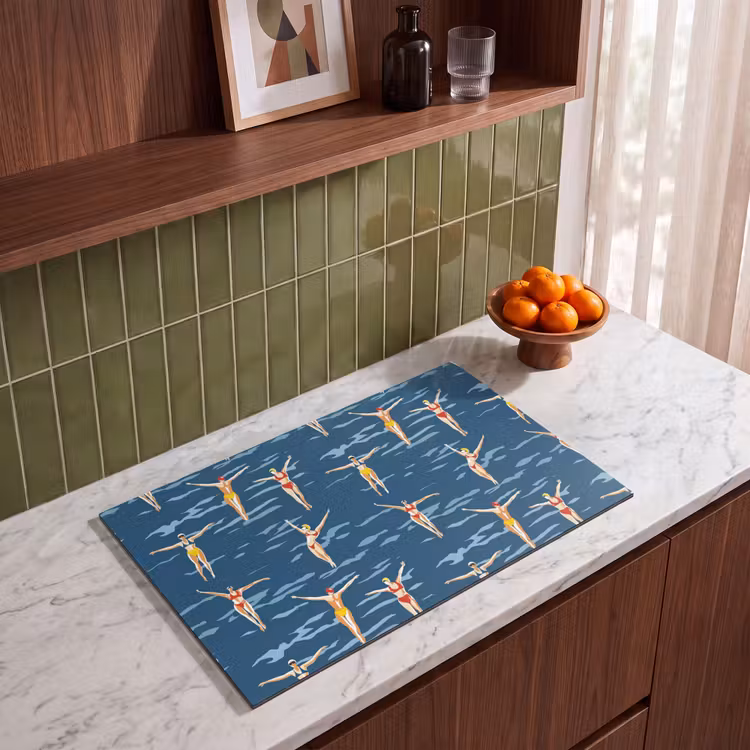 Inductie beschermer - Zwemsters- Retro - Blauw — 8