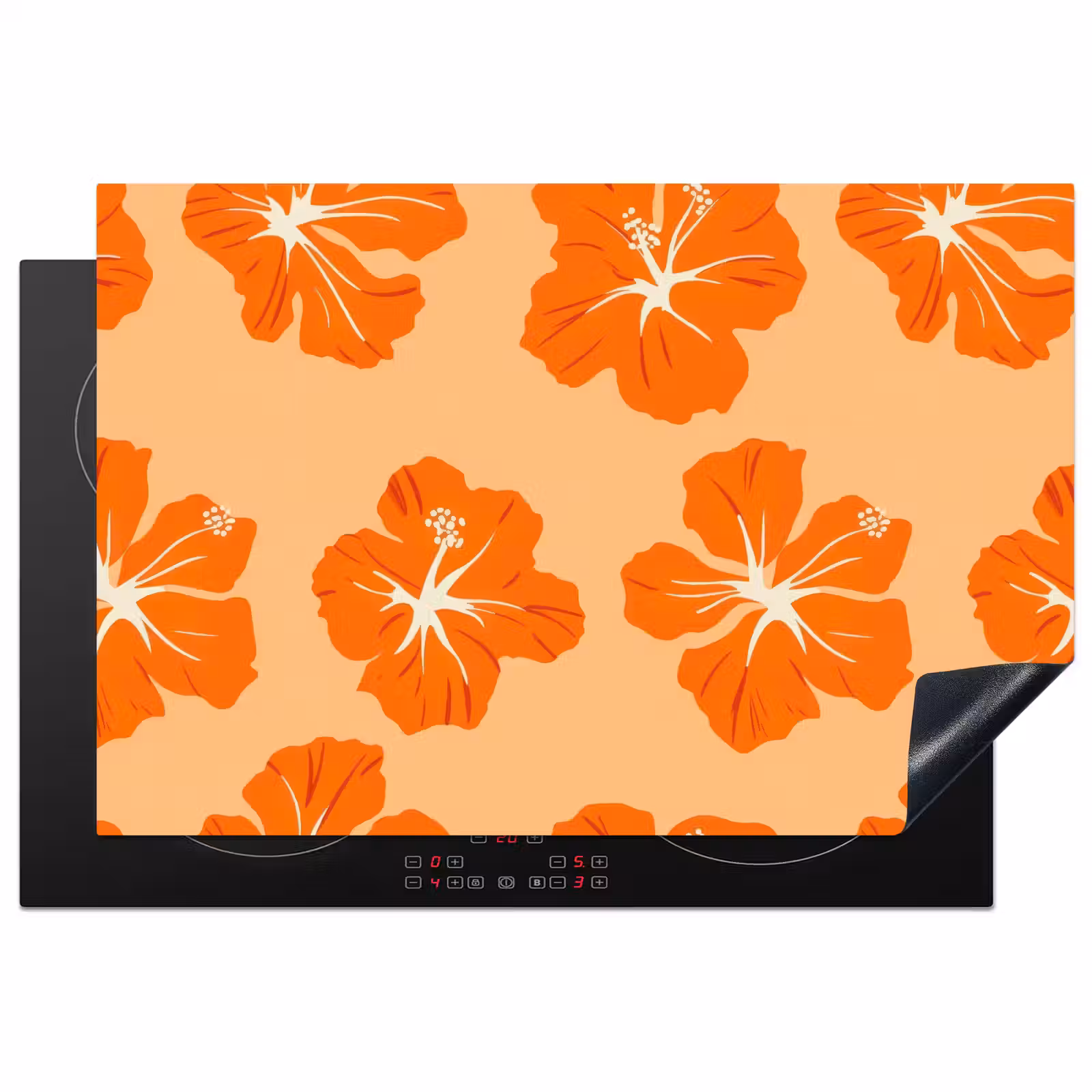 Inductie beschermer - Tropisch - Hibiscus - Oranje — 1
