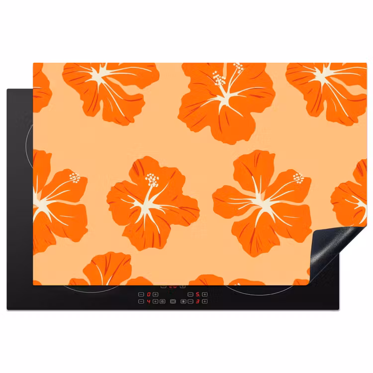 Inductie beschermer - Tropisch - Hibiscus - Oranje — 1