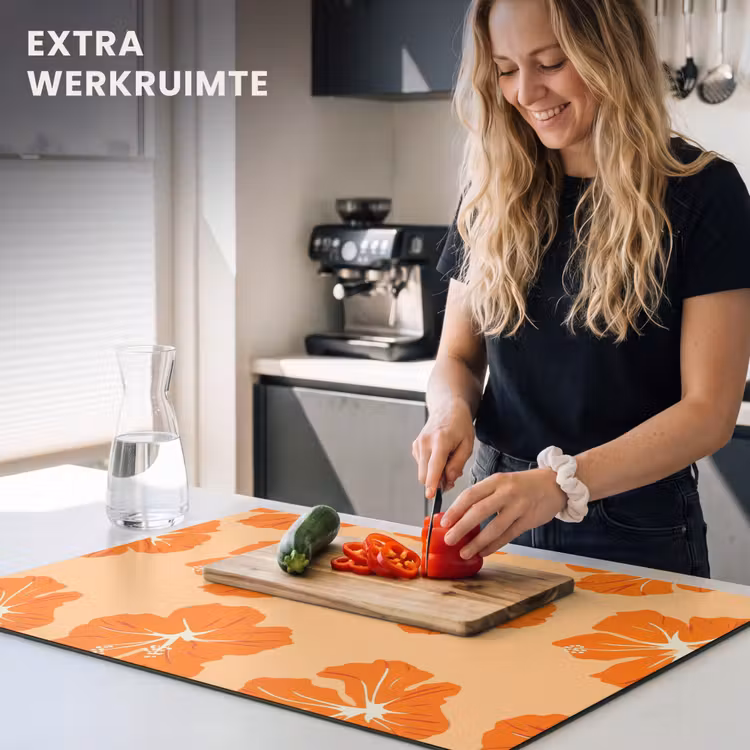 Inductie beschermer - Tropisch - Hibiscus - Oranje — 4