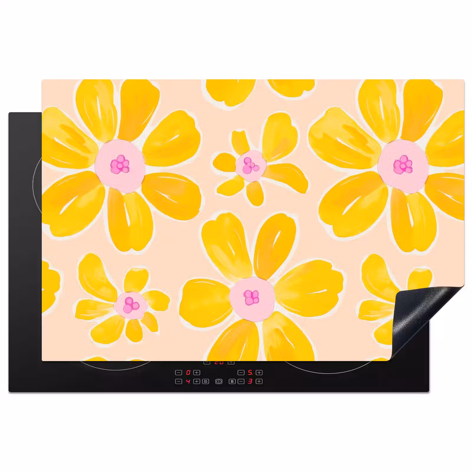 Inductie beschermer - Zomers - Bloemen - Geel — 1