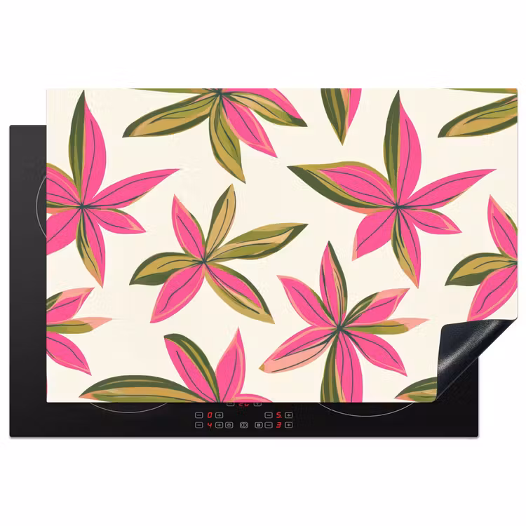 Inductie beschermer - Tropisch - Bloem - Roze — 1