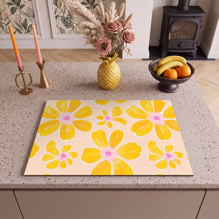 Inductie beschermer - Zomers - Bloemen - Geel — 2
