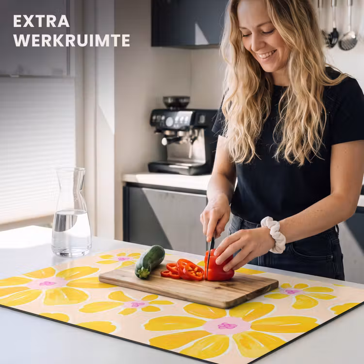 Inductie beschermer - Zomers - Bloemen - Geel — 4